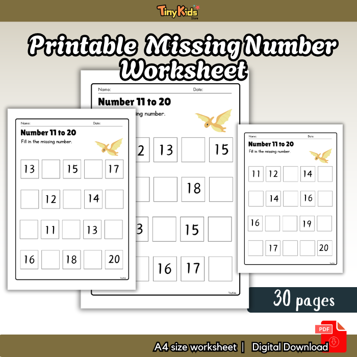 Printable Fill In Missing Number 1- 100 Worksheet for Kids - Image 4