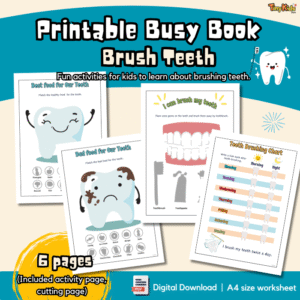Printable Teeth Brushing Busy Book for Kids | Dental Hygiene, Food Sorting & Daily Brushing Tracker