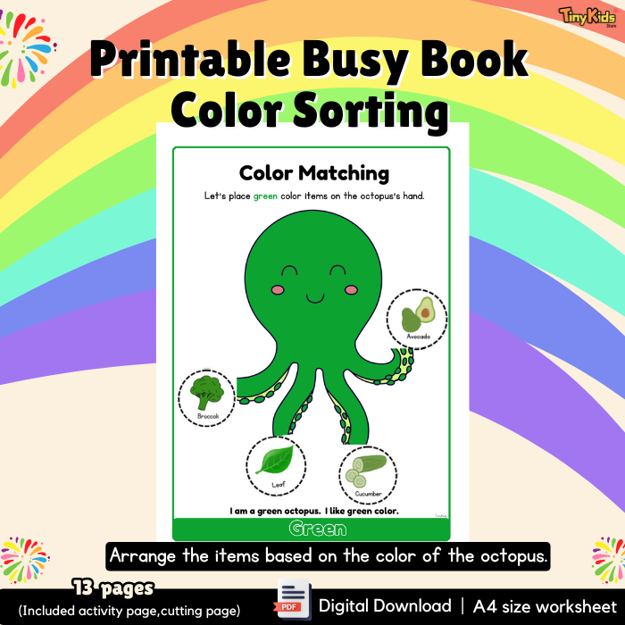 Printable Color Sorting Busy Book | Color Recognition - Image 2
