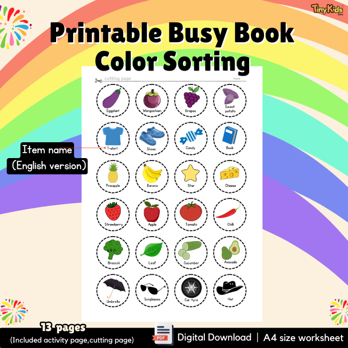 Printable Color Sorting Busy Book | Color Recognition - Image 3