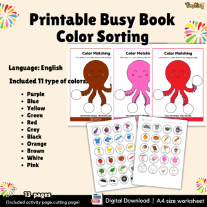 Printable Color Sorting Busy Book | Color Recognition