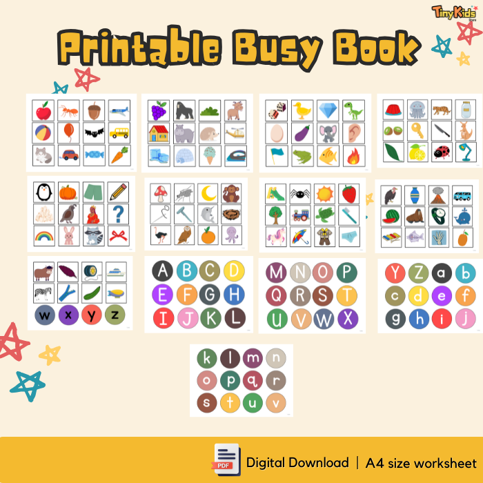 Printable Alphabet Matching Busy Book – Uppercase, Lowercase and Beginning Sounds - Image 4