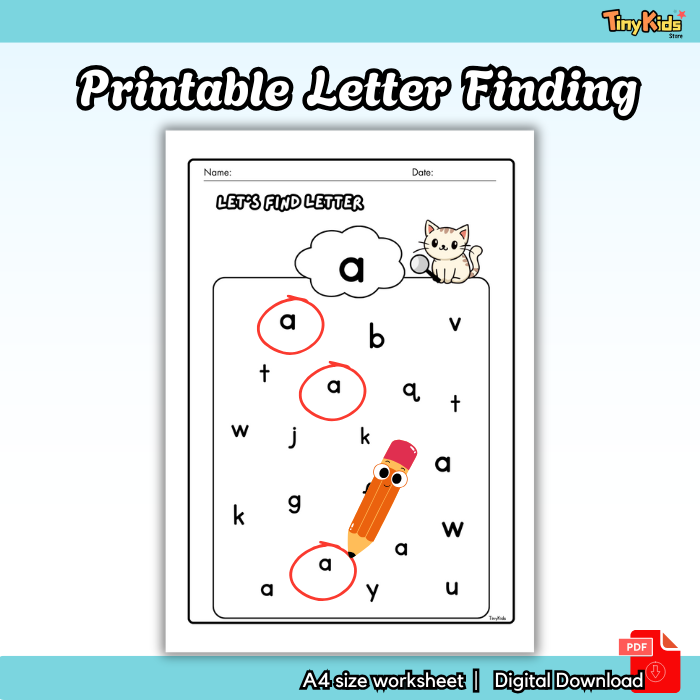 Printable Letter Finding A-Z for Kids | Uppercase and Lowercase - Image 2
