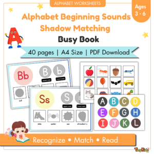 Alphabet Beginning Sounds Shadow Matching Busy Book