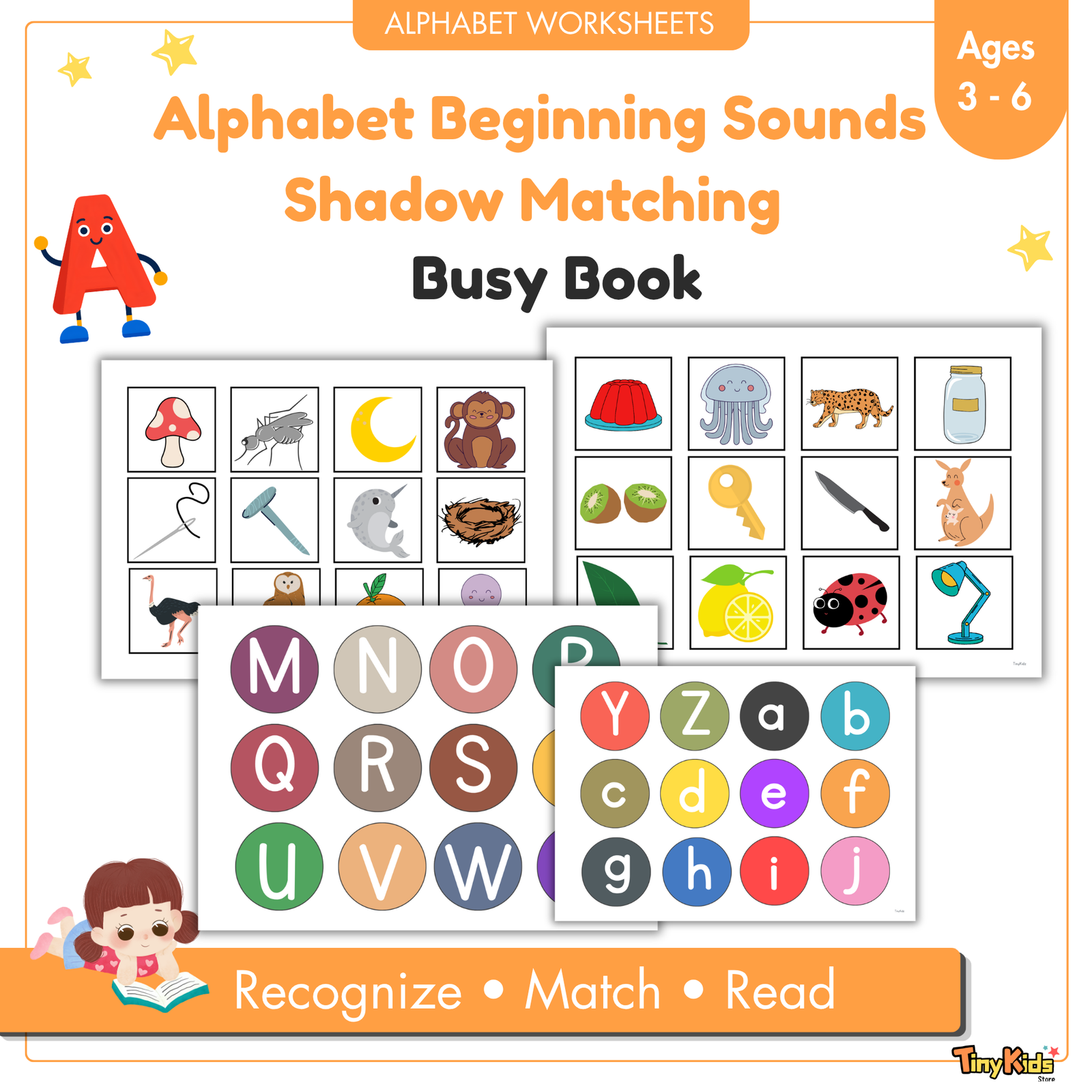 Alphabet Beginning Sounds Shadow Matching Busy Book - Image 3