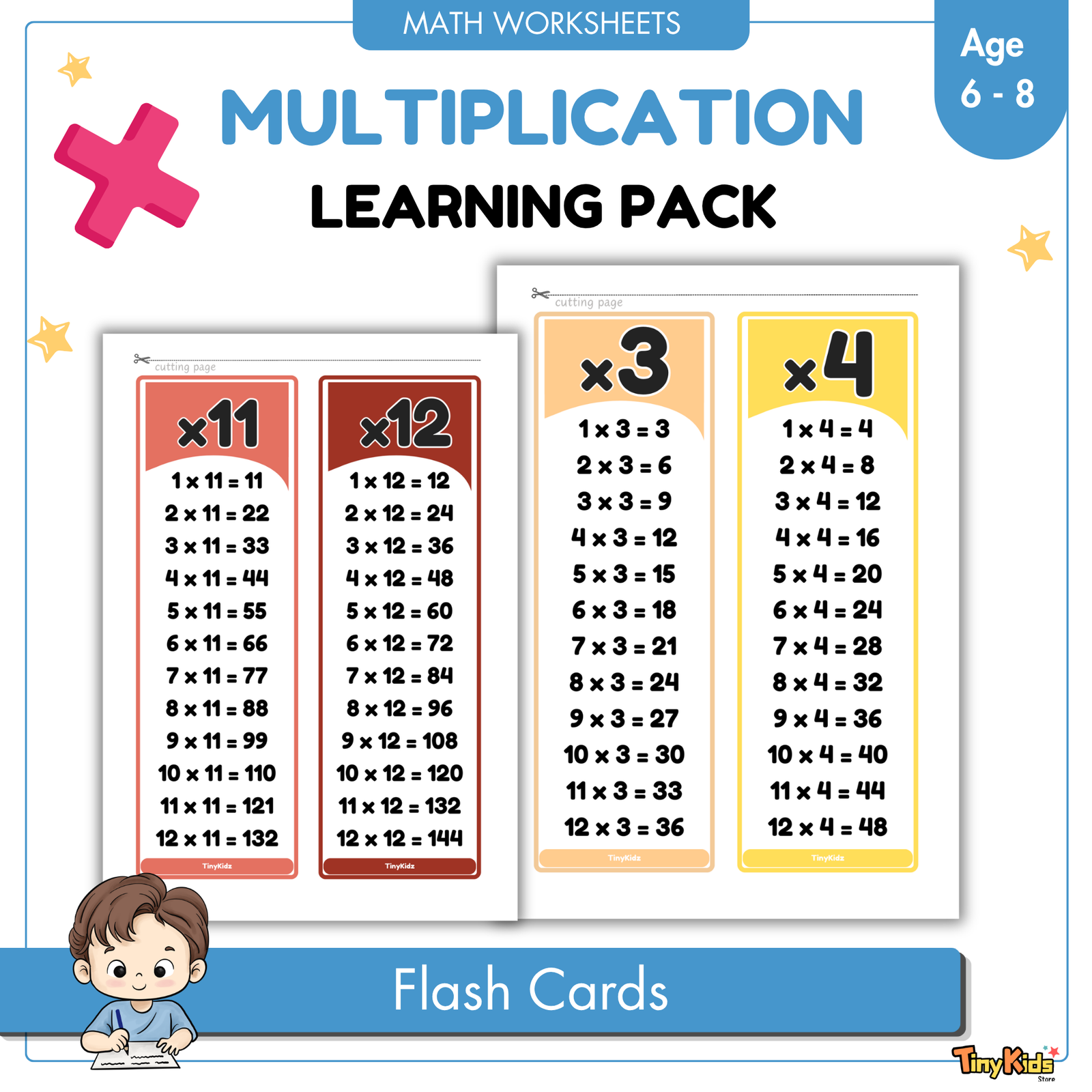 Multiplication Learning Packs 1 to 12 | Multiplication Flash Card | Multiplication Poster | Multiplication Practice - Image 2