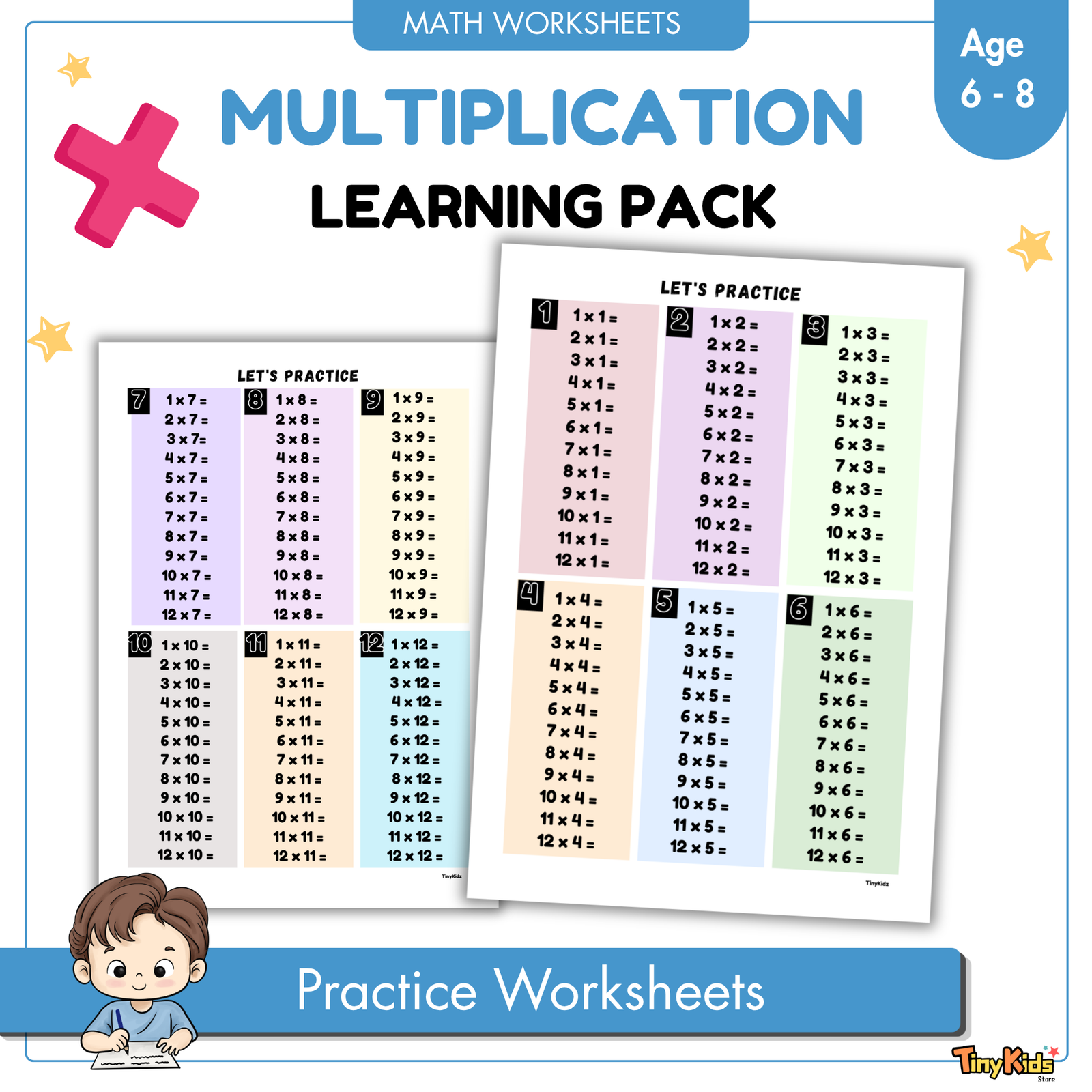 Multiplication Learning Packs 1 to 12 | Multiplication Flash Card | Multiplication Poster | Multiplication Practice - Image 4