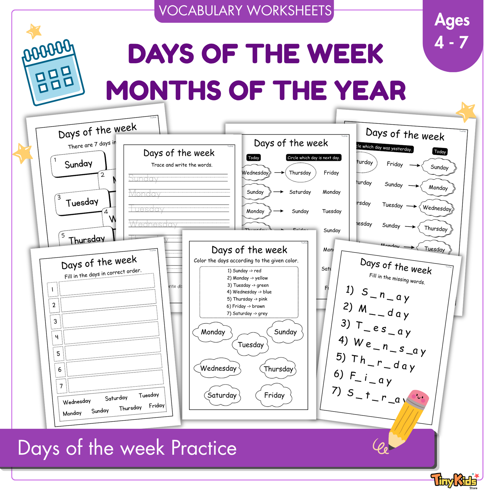 Weeks & Months Practice Worksheets - Image 2