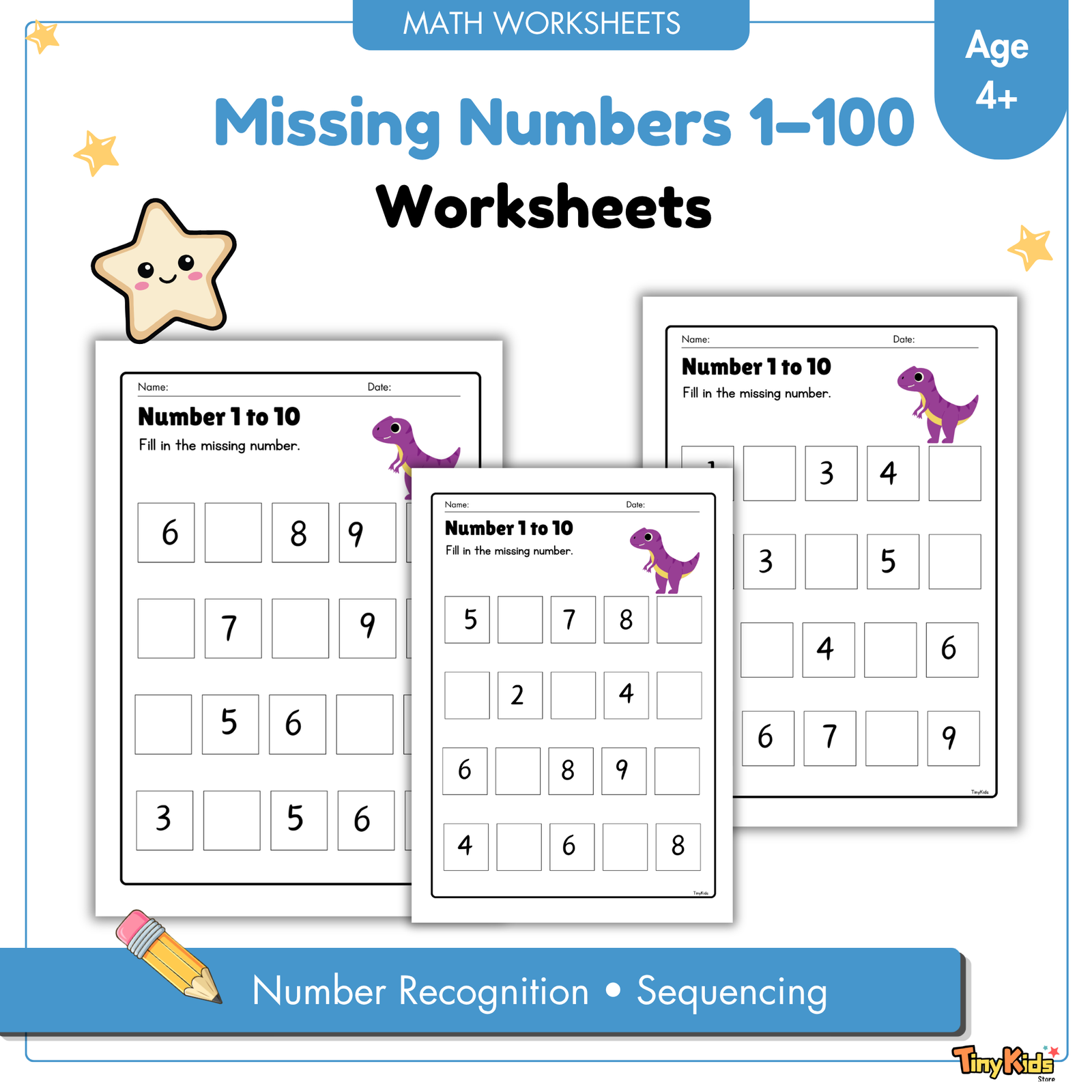 Missing Numbers 1β100 Worksheets - Image 2