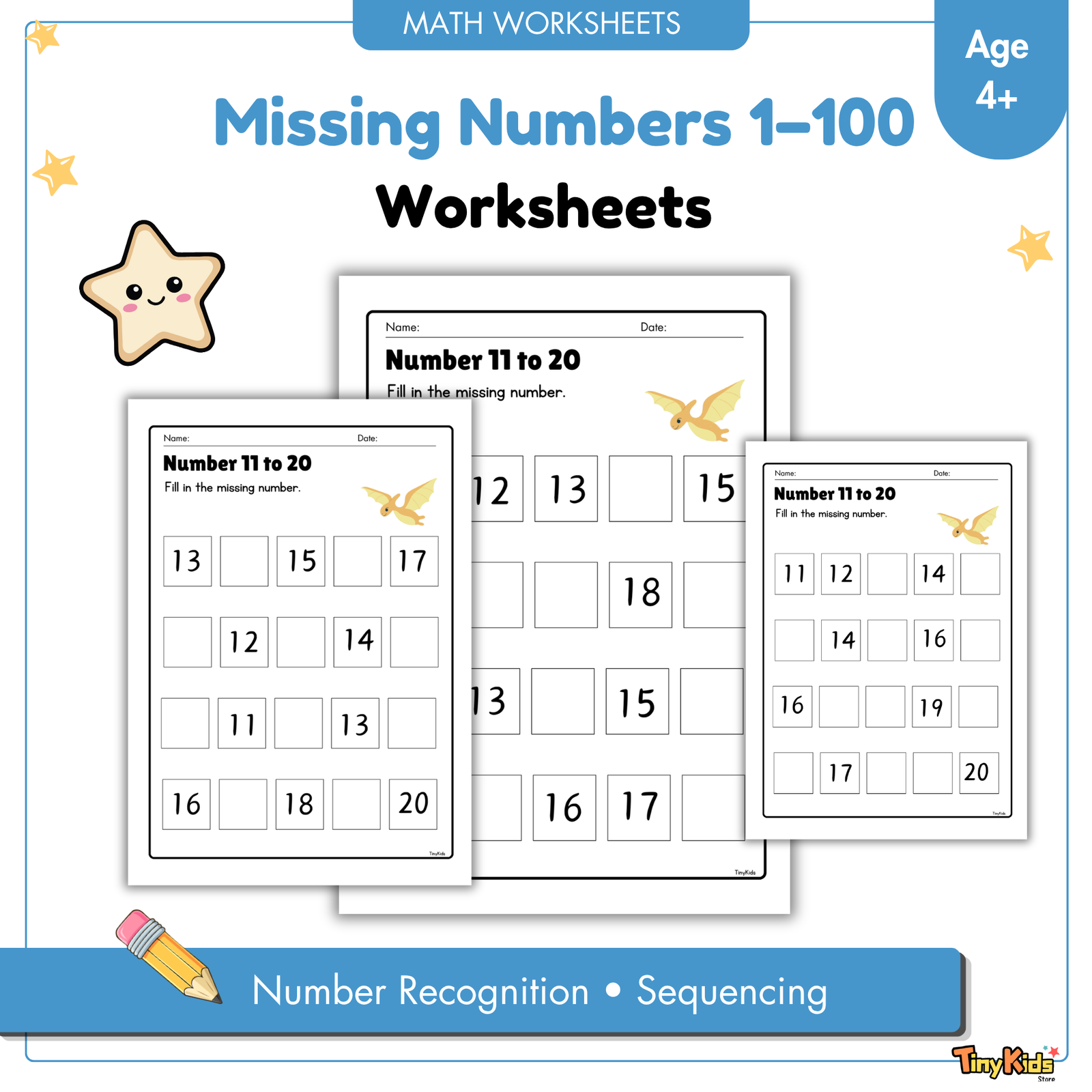 Missing Numbers 1β100 Worksheets - Image 4
